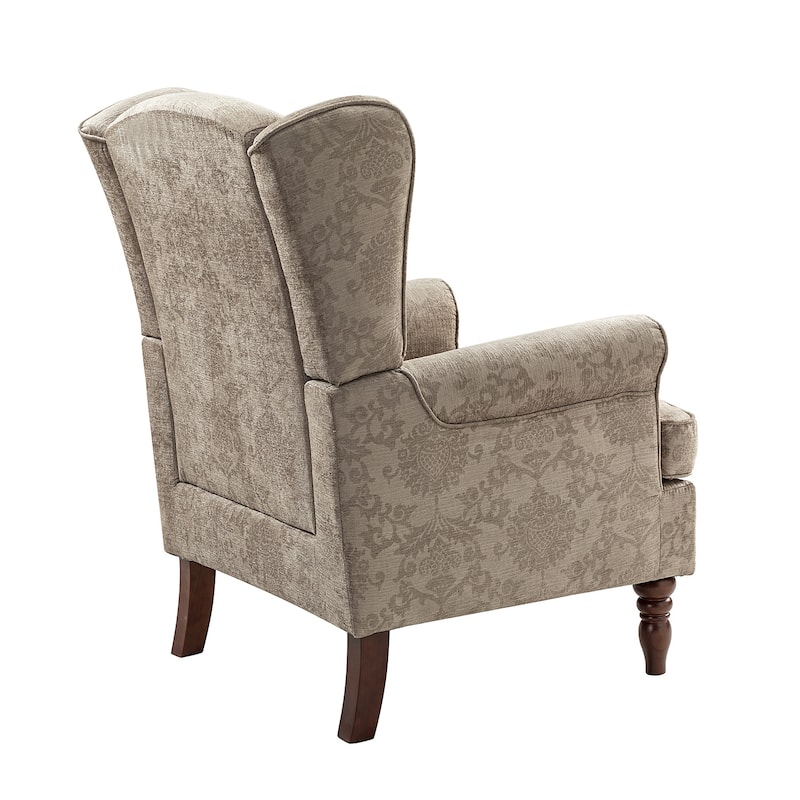 Epimethis Traditional Wingback Armchair with Foam-filled Seat and Turned Legs Set of 2 by HULALA HOME
