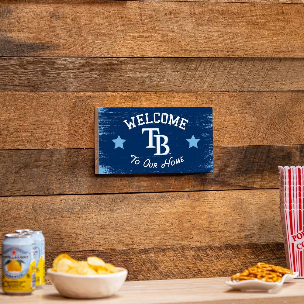 Tampa Bay Rays Wooden Door Decor Wall Sign - Multi-Color
