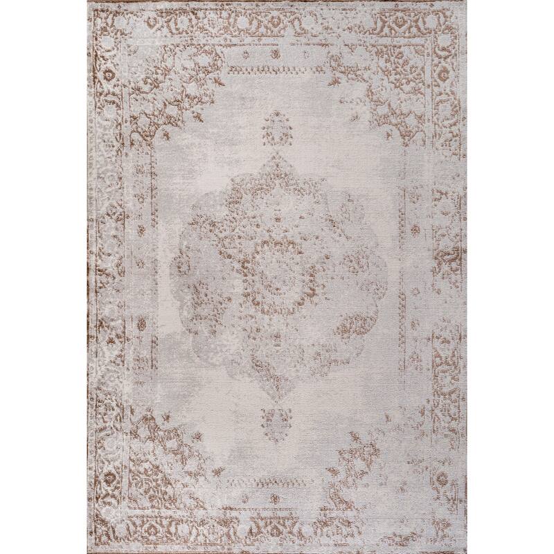 JONATHAN Y Rosalia Cottage Medallion Area Rug - 8 X 10 - Brown/Cream