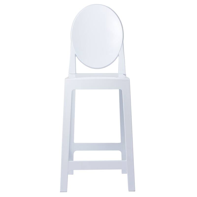 Set of 4 Smoke Modern 25" Seat Bar Stool Counter Height With Backs Plastic Chairs For Home Restaurant Office