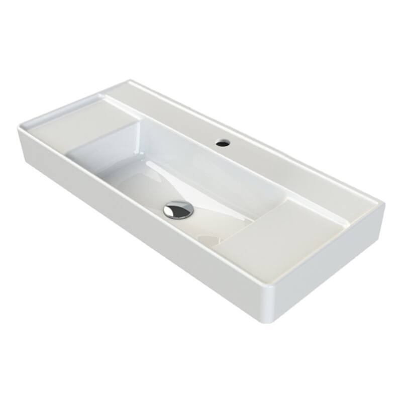 Nameeks CeraStyle 046500-U-One Hole Sharp 33-1/2" Rectangular Ceramic - White