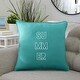 preview thumbnail 8 of 8, Summer Indoor/Outdoor Embroidered Square Pillow, Knife Edge - 18" x 18" Aruba