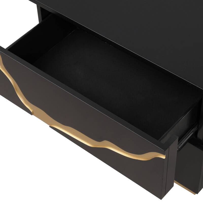 Furniture of America Kismet Modern 6-Piece Black Wood Platform Bedroom Set with Wall Panels