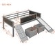 preview thumbnail 5 of 17, Farmhouse Design Twin size Wood Loft Bed,Climbing Frame and Ladder on Both Side,Two Storage Boxes,Double-sided Chalkboard