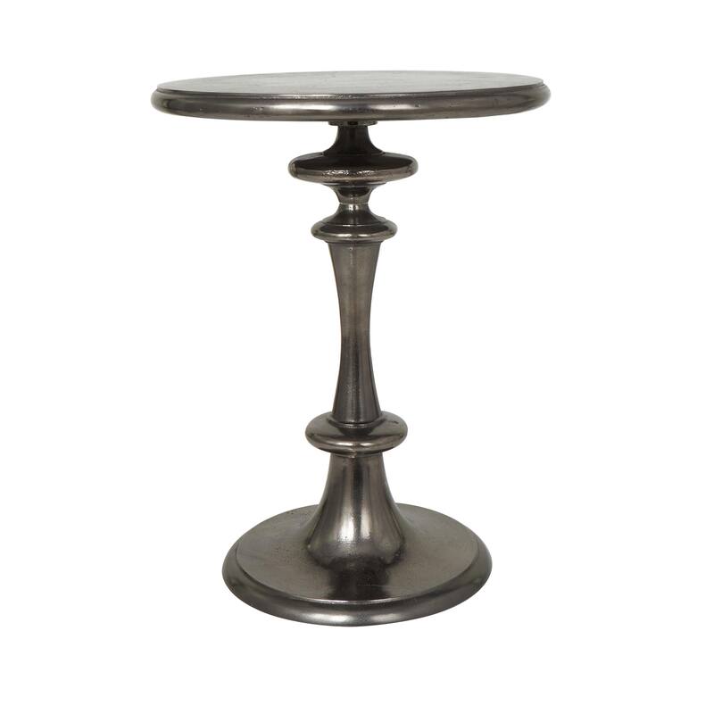 Round 24-Inch Solid Aluminum Pedestal End Table