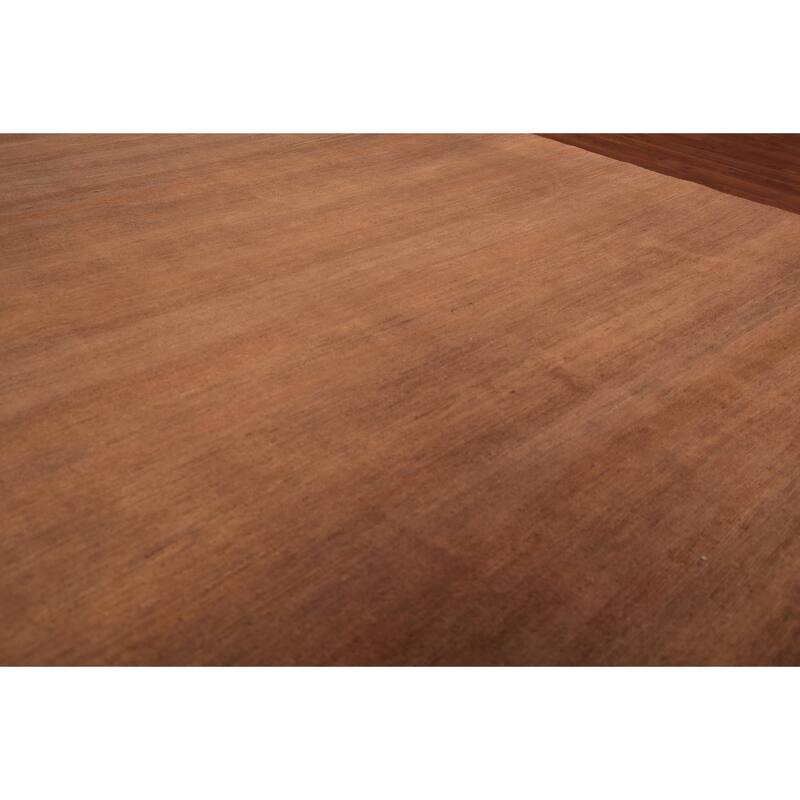 Gabbeh Modern Area Rug Handmade Brown Wool Carpet - 6'8" x 9'8"