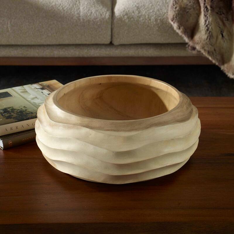 Uttermost 17136 Waveform 16" Wide Wood Decorative Bowl