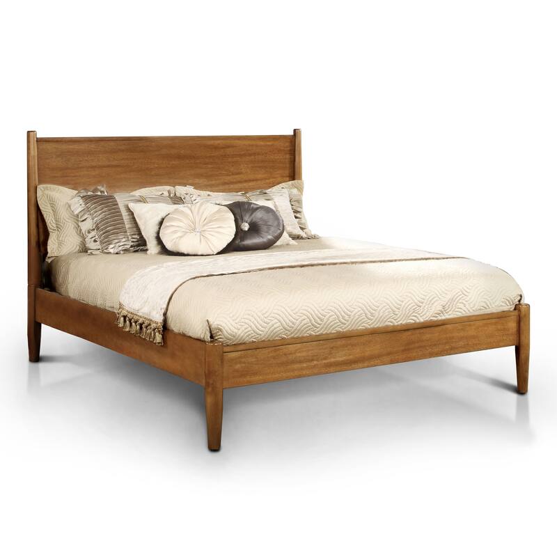 Fopp Mid-Century Modern Oak Wood 3-Piece Platform Bedroom Set by Furniture of America