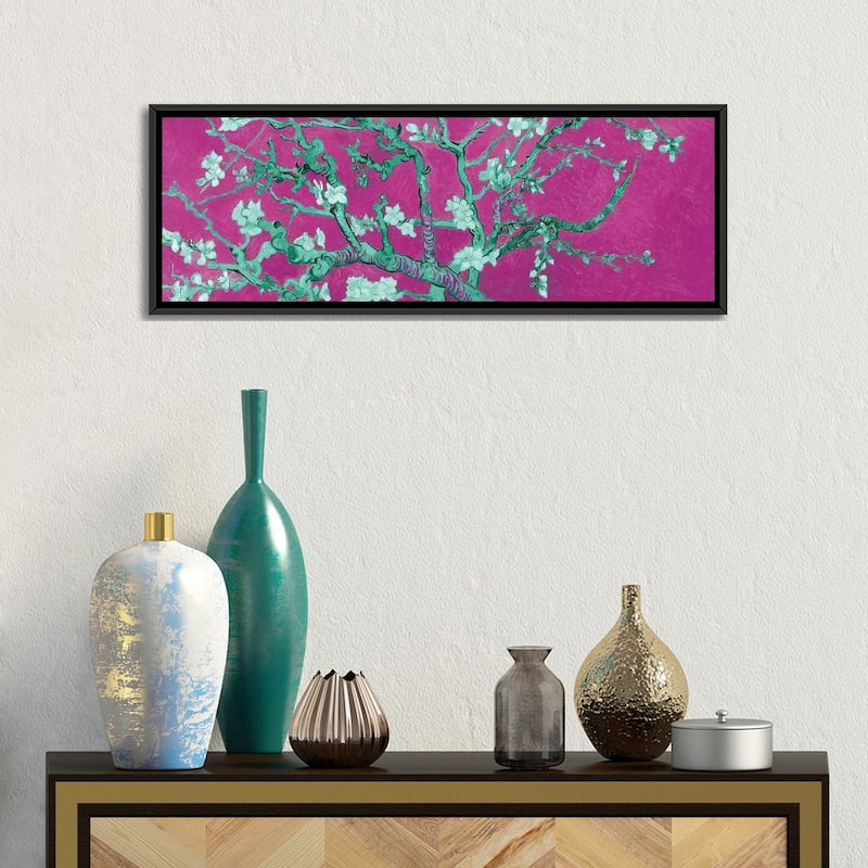 iCanvas "Almond Blossom On Magenta" by Vincent van Gogh Framed Canvas Print