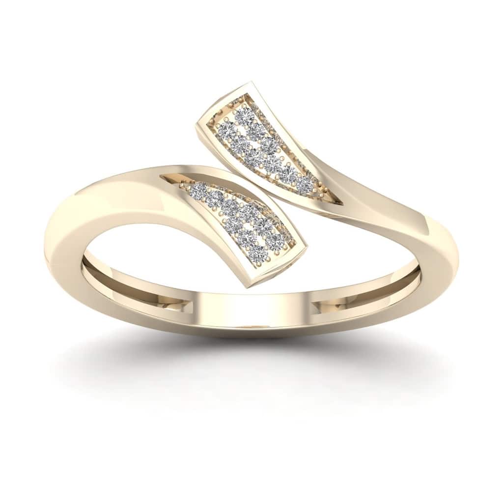 De Couer 1/20ct TDW Diamond Double Fashion Ring - Yellow
