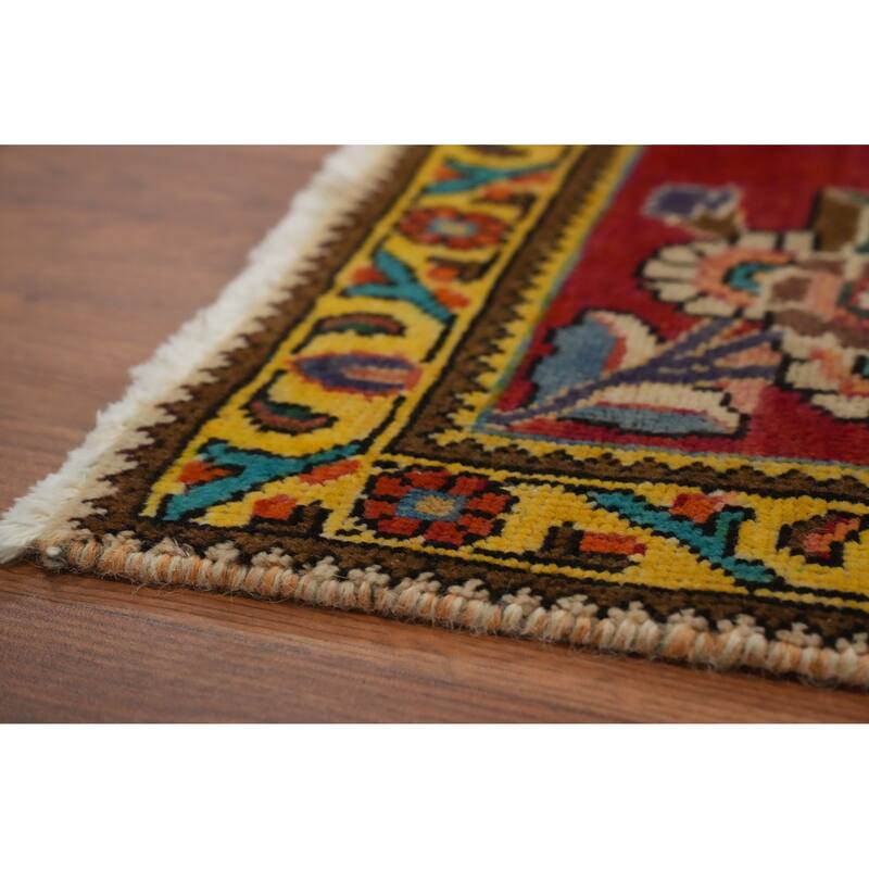 Hand Knotted Oriental 100% Wool Carpet Traditional Floral Red Tabriz Area Rug - 4' 8'' X 3' 2''