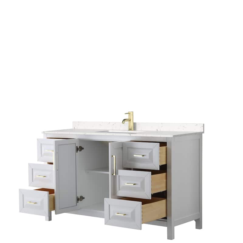 Daria 60 Inch Single Vanity, Cultured Marble Top
