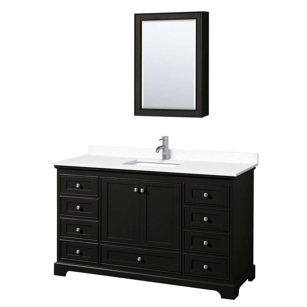 Wyndham Collection Deborah 60" Free Standing Single Basin Vanity Set
