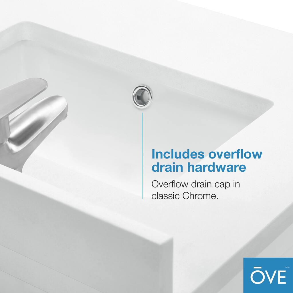 OVE Decors Layla 60 in. Iron Grey Double Sink Vanity with White Marble Top