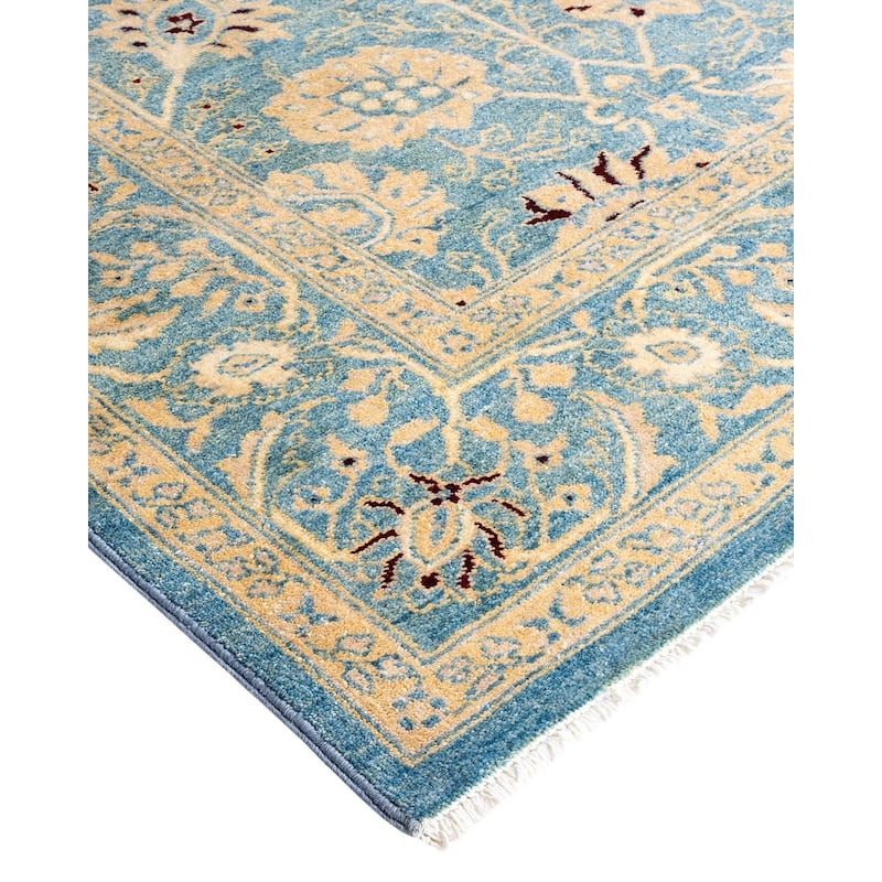 Overdyed, One-of-a-Kind Hand-Knotted Area Rug - Blue - 6' 1" x 9' 0"