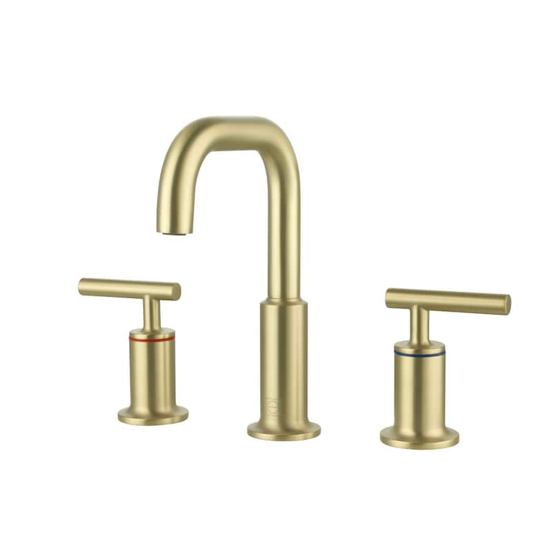 Indigo Home 8 inch Widespread Double Handle Bathroom Faucet - Brushed Gold