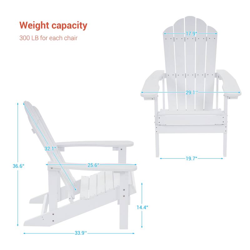 BONOSUKI 2pcs Outdoor Adirondack Chair,HIPS Patio Chair Set