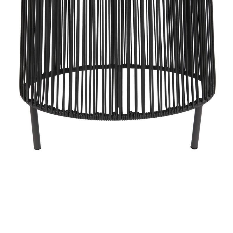 2-Pack Outdoor All-Weather Rattan Solar Light Patio Floor Lamp For Porch
