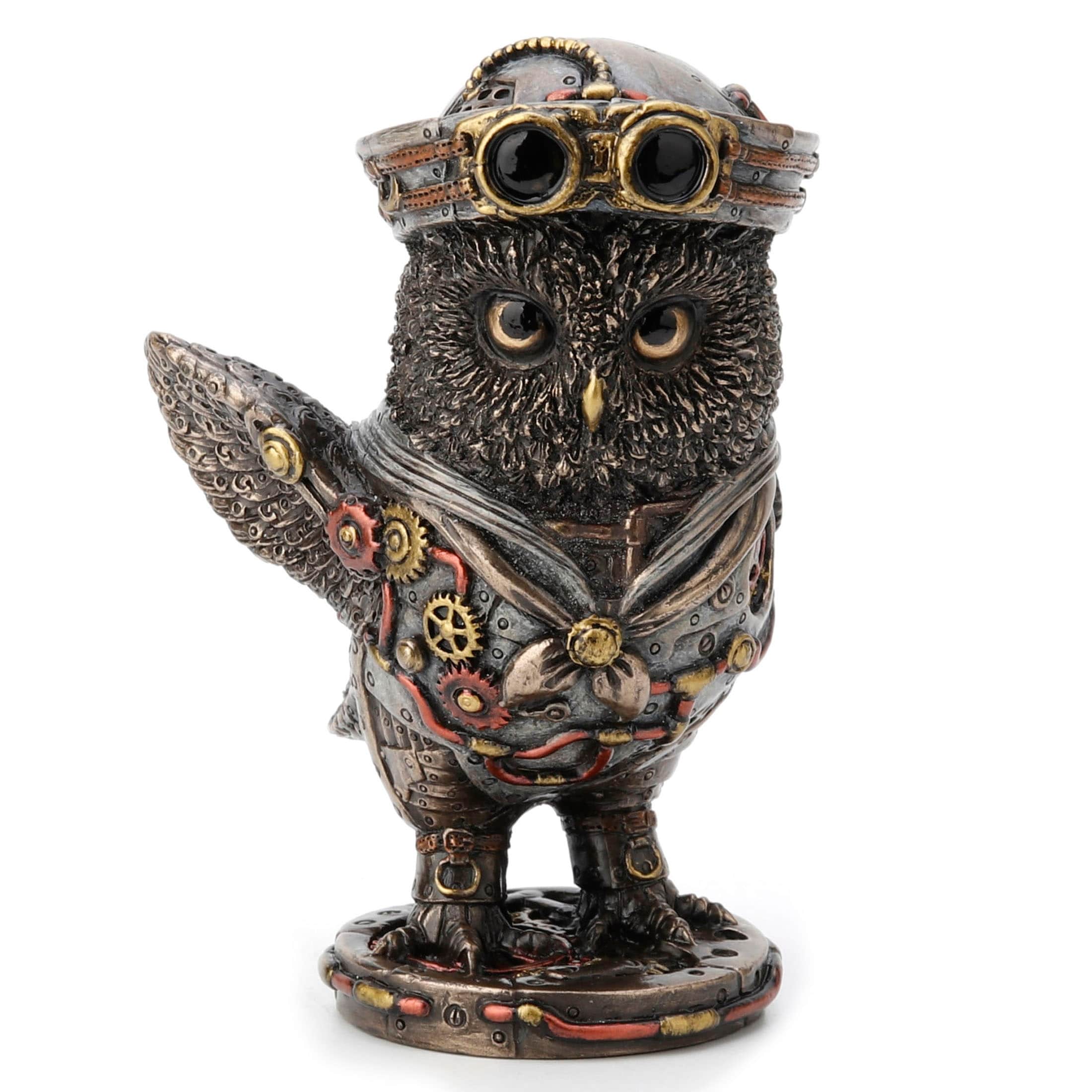 4.33 in H Steampunk Dixie Cup Submariner Owl Poly Resin