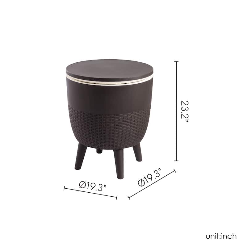 Lagoon Cancun Resin All Weather 2-In-1 Side Table and Cooler