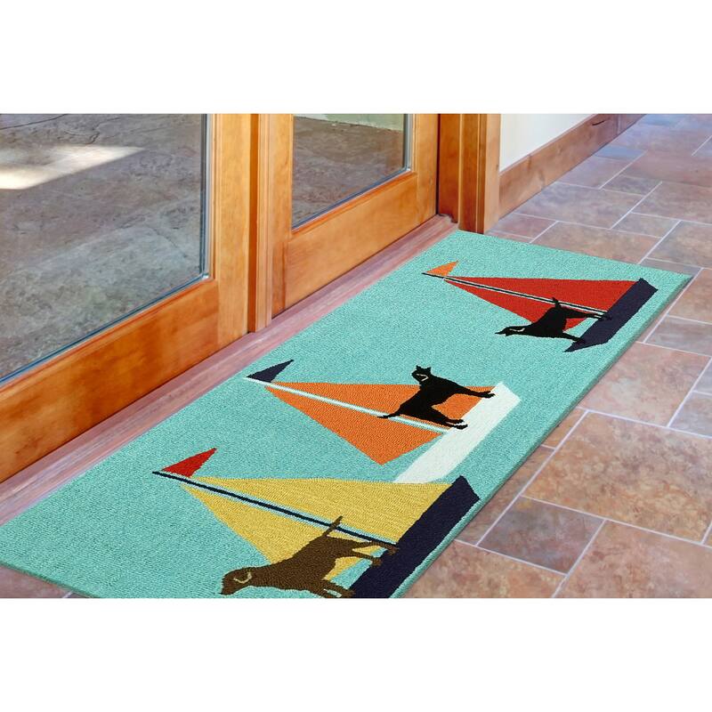 Liora Manne Frontporch Sailing Dog Indoor/Outdoor Rug - 2' x 5'