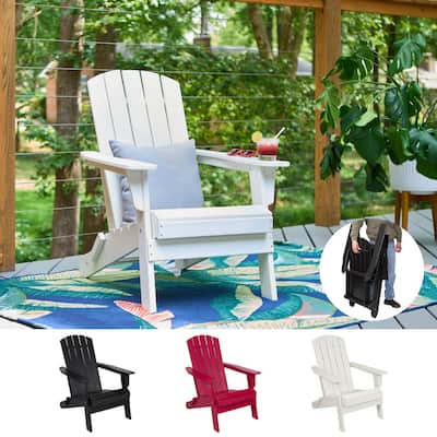 Shine Seaside Foldable Weather Resistant HDPE Adirondack Chair
