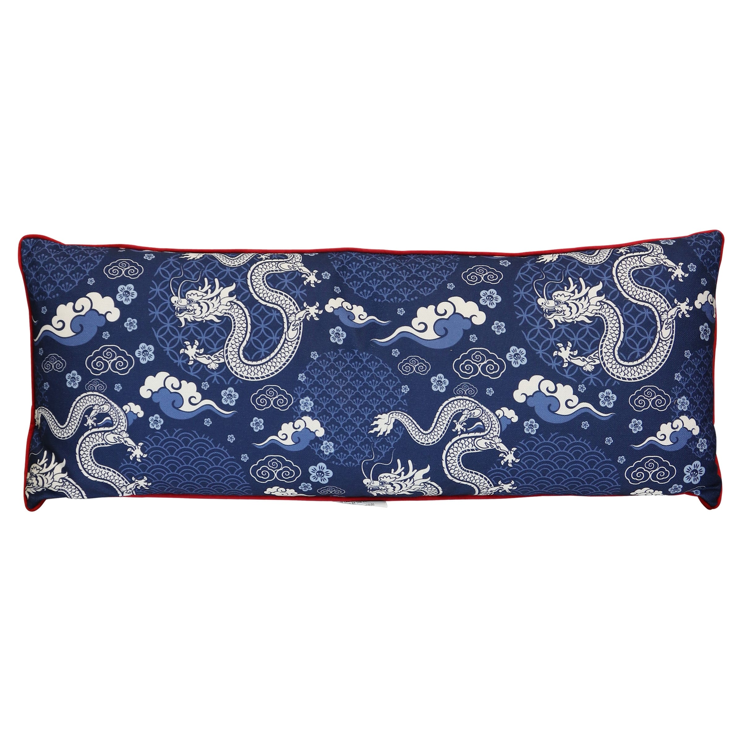 StyleCraft The Midnight Dynasty Dragon Chinoiserie Pillow - Deep Navy