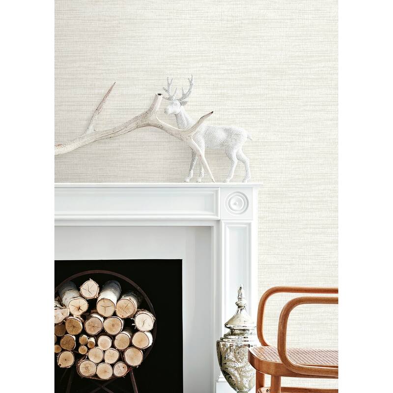Chesapeake Solitude White Distressed Texture Wallpaper