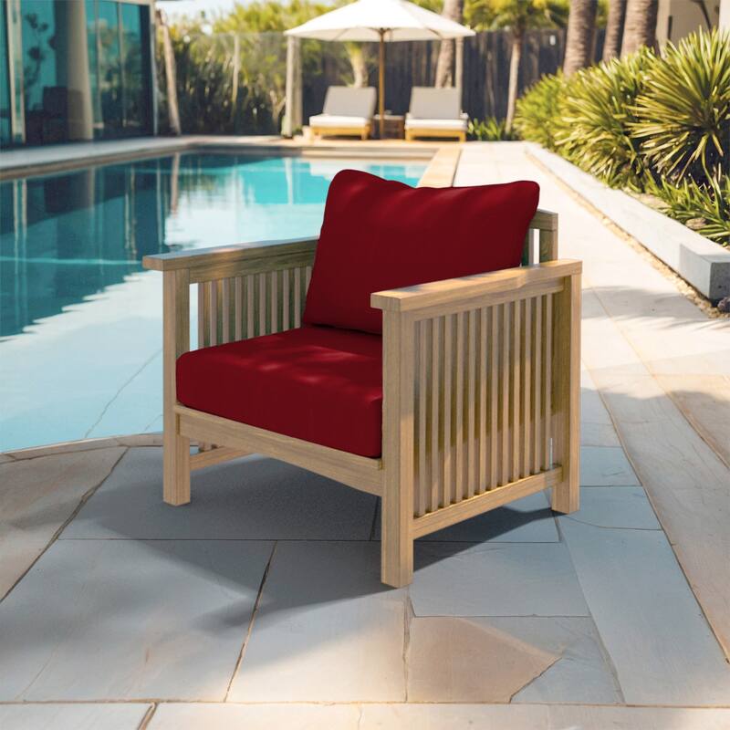 California Umbrella Outdoor Deep Seat Cushion Set, 24" x 48", Sunbrella Fabric, Densified Fiber Fill