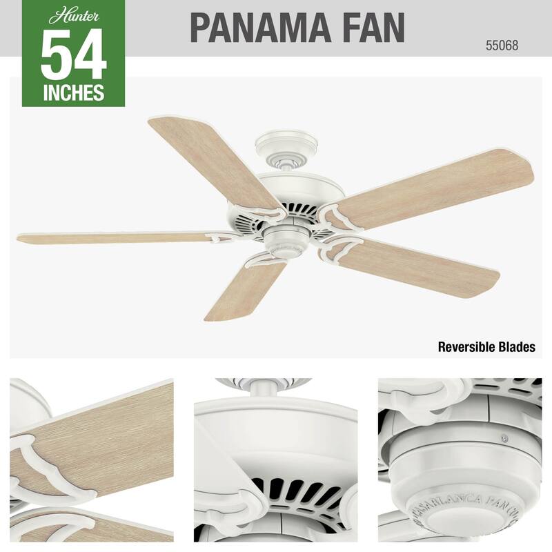 Casablanca 54" Panama Ceiling Fan with Wall Control - Traditional - 4-Speed!