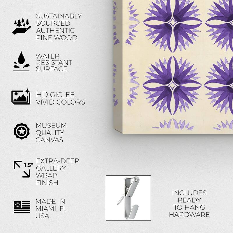 Wynwood Studio Canvas Abstract Floor Covering Lilac White and Cream White Traditional Wall Art Canvas Print