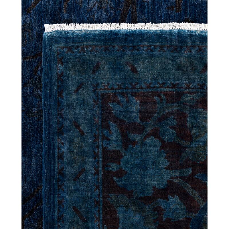 Overdyed One-of-a-Kind Hand-Knotted Area Rug - Navy - 11' 9" x 14' 10"