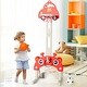 preview thumbnail 2 of 7, 3-in-1 Basketball Hoop for Kids Adjustable Height Playset with Balls-Red - 20'' x18'' x 36-61'' (L x W x H)