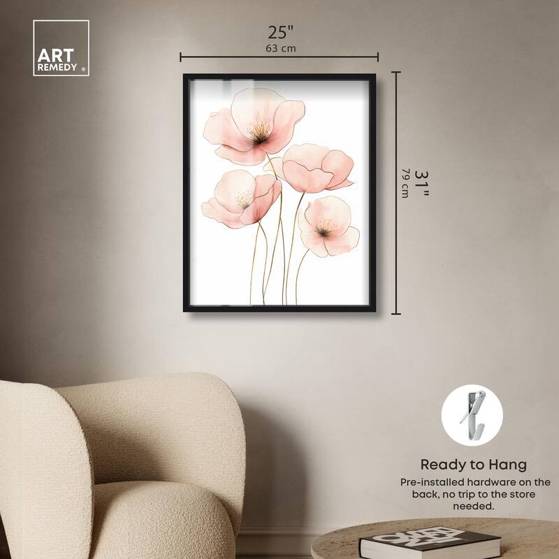 Pink Petal light Shadowbox by Art Remedy