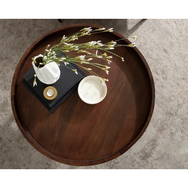 30 Inch Round Coffee Table Walnut Convenience Concepts American Heritage White 30 Inch Round