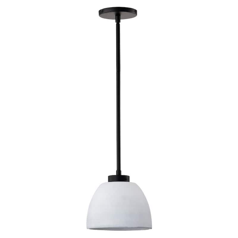 Collins 8 Inch Mini Pendant with White Ceramic - Matte Black