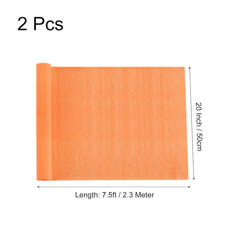 2pcs Crepe Paper Rolls DIY Decoration 7.5ft Long 20 Inch Wide - Yellow
