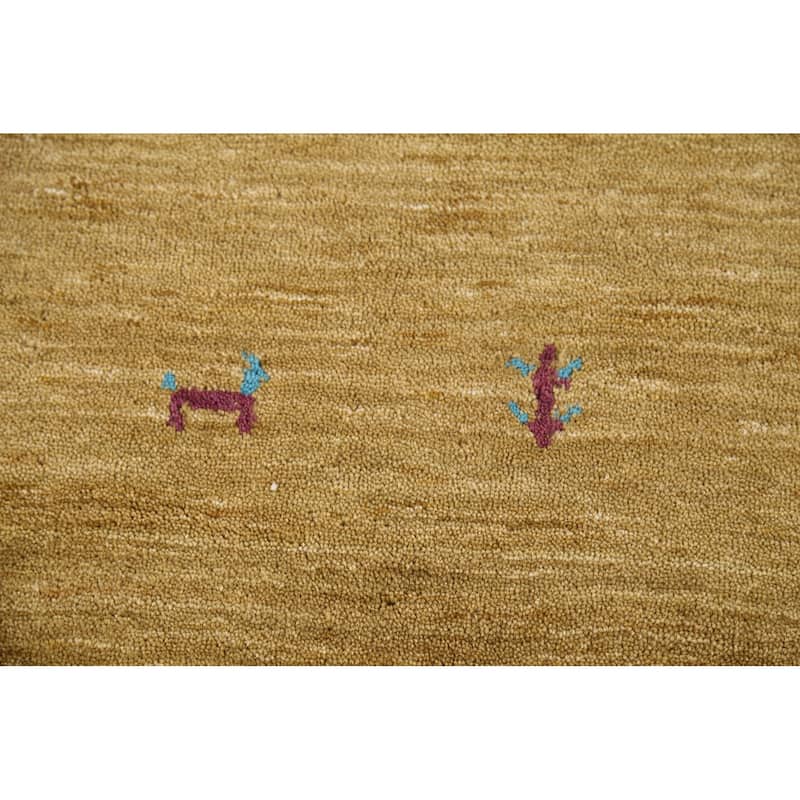 Little Animals Gabbeh Indian Accent Rug Hand-Knotted Wool Carpet - 2'11"x 5'3"