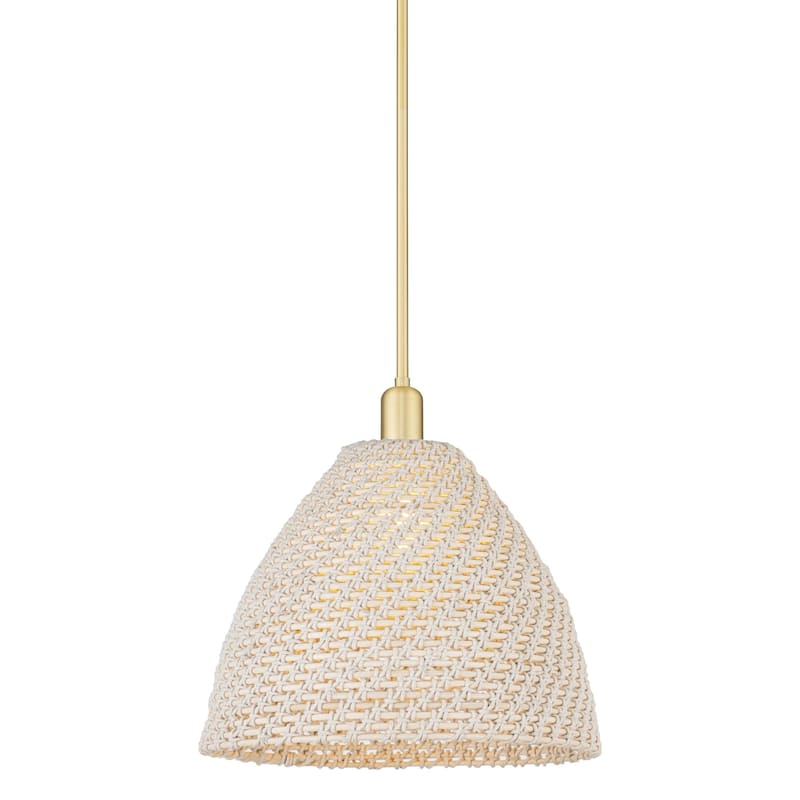 Innovations Lighting 716-1S-16-16 Natural Ballston Dome Pendant - Satin Gold / Natural