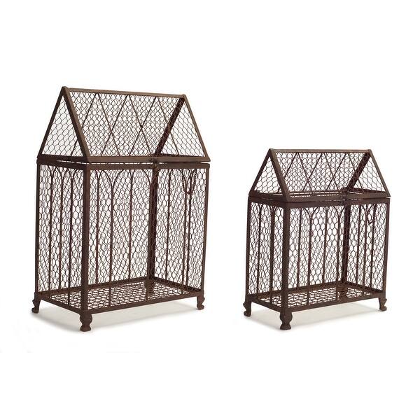 Shop Set Of 2 Rustic And Distressed Brown Colored Chicken Wire