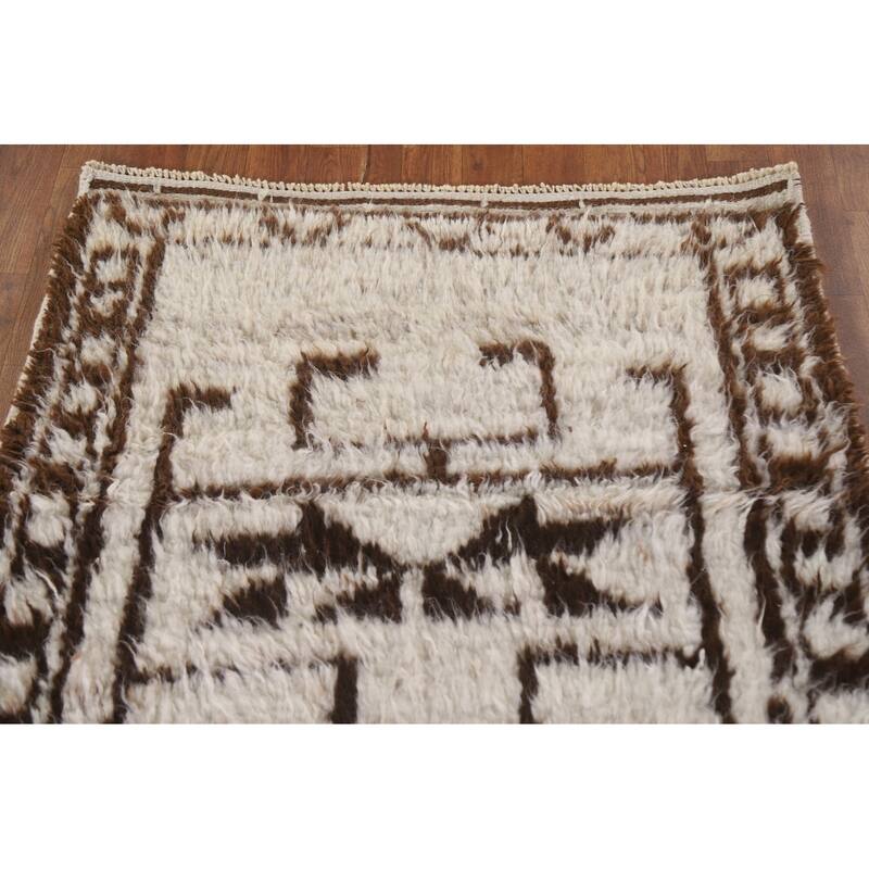 Plush Turkish Anatolian Beige Runner Rug Hand-knotted Wool Carpet - 3'2"x 10'6"