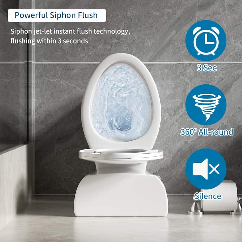 1.28 Tornado Flush Two-piece Toilet,Siphonic Side Press Single Flush,17"ADA Comfort Chair Height Seat,S-trap 12",Rimless Bowl