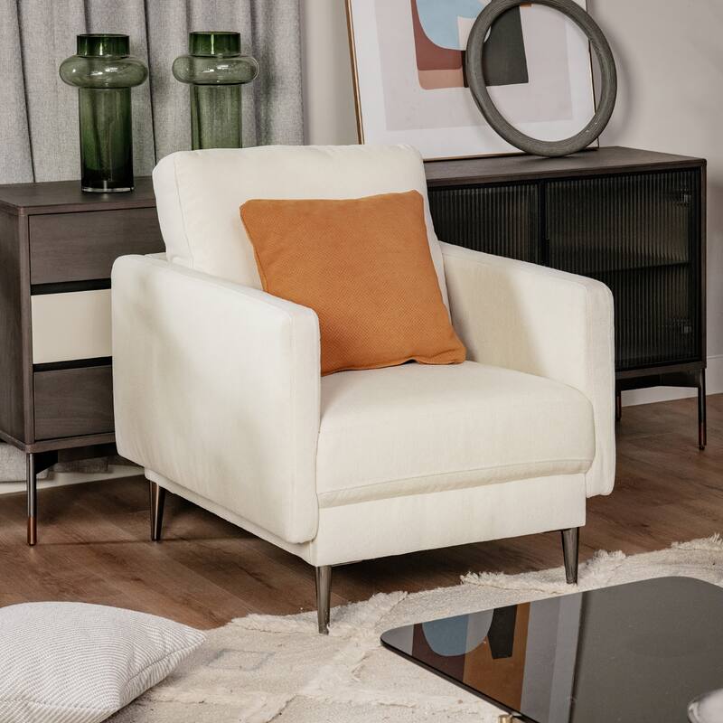 Costway Modern Upholstered Accent Chair Single Sofa Armchair Living