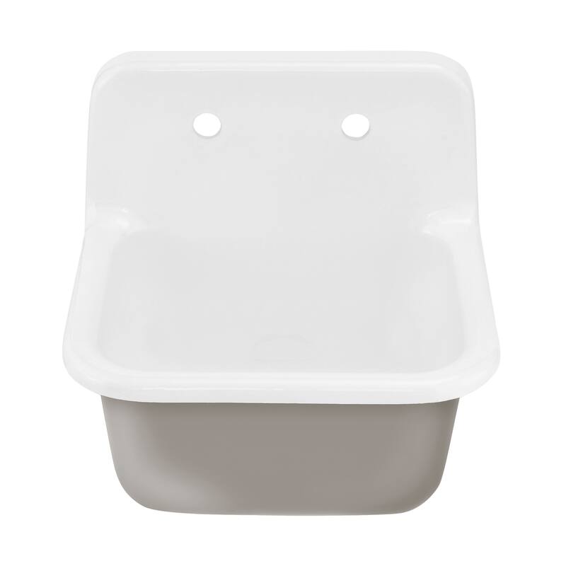 Loire 22" Cast Iron Rectangle Wall-Mounted Sink In Glossy Taupe - 22