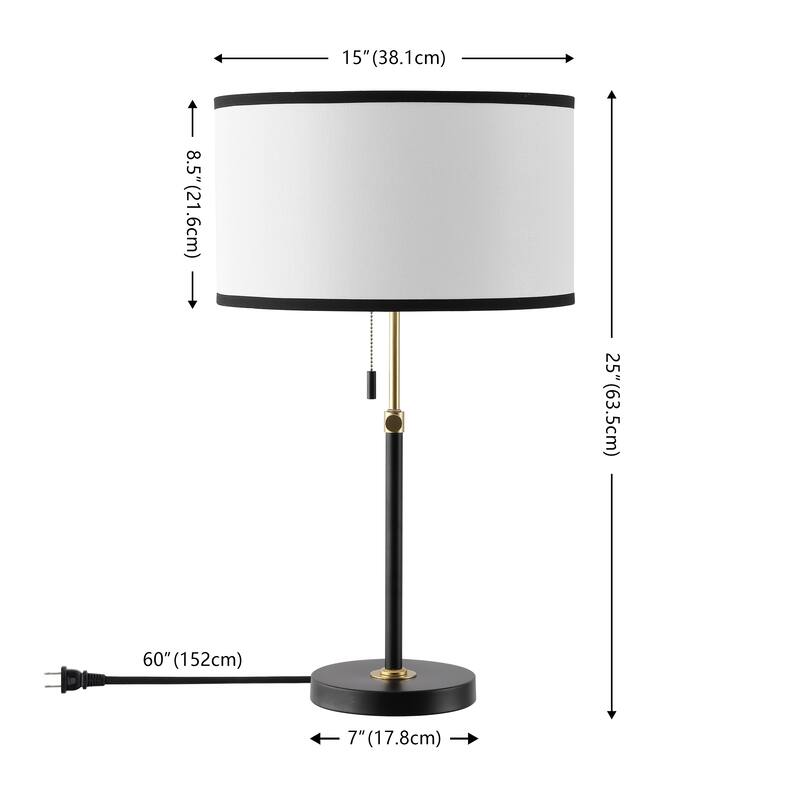 SAFAVIEH Lighting Tegan, 25-inch, Metal Table Lamp - 15"W x 15"D x 25"H
