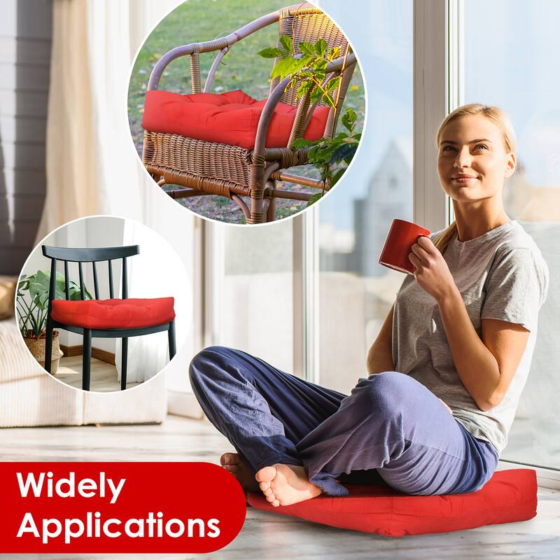 Costway 2 PCS 21'' x 21'' Patio Chair Seat Cushion Pads Indoor/Outdoor