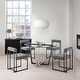 preview thumbnail 3 of 18, Devi 48 inch Glass and Black Steel Round Dining Table