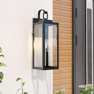 4 Pack 1-Light Matte Black Outdoor Wall Light - 7"x8.81"x22.5"
