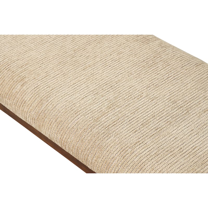 Raven Wood Fabric Upholstered Dining Bench - Beige