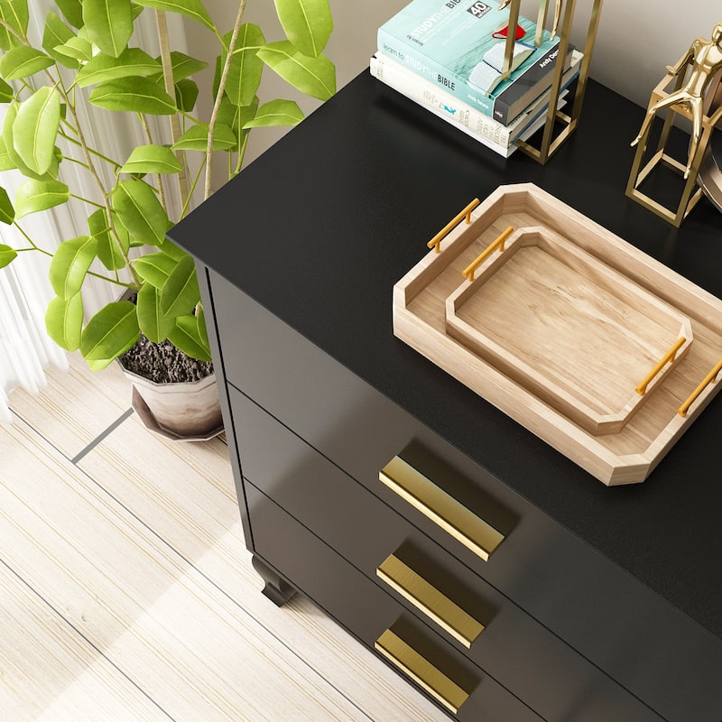 FUFU&GAGA 47.2''W 6 Drawer Double Dresser Drawer Storage Chest Lacquer